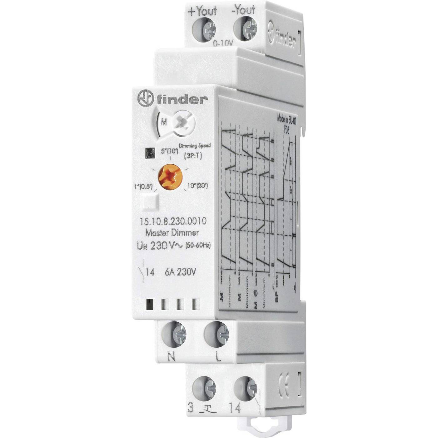 Finder Dimmer - 15.10.8.230.0010 | Hutschiene, 230V/AC | Dämmerungsschalter Hutschiene