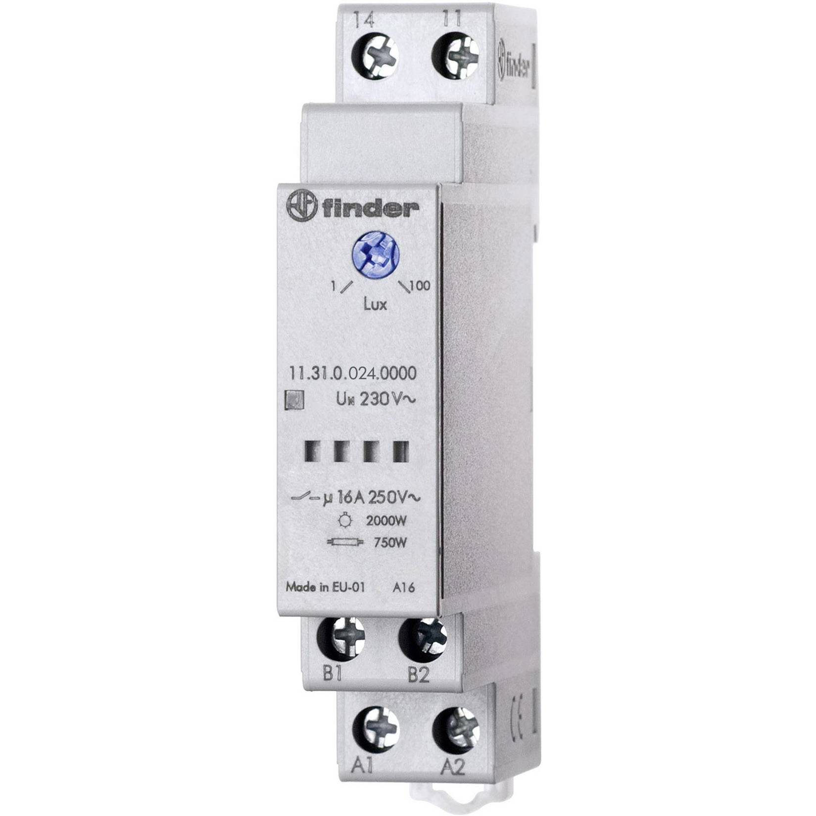 Finder Dämmerungsschalter - 11.31.0.024.0000 | 12V/24V, 1 Schließer | Dämmerungsschalter Hutschiene